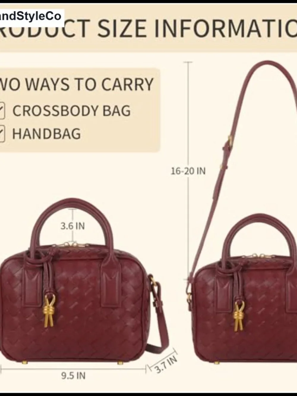 Handmade Woven Leather Top Handle Bag Crossbody Purse Vegan Leather Hobo